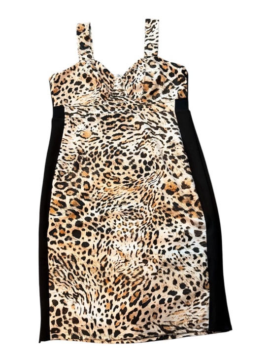 VENUS Dresses & Skirts - Venus color block mini dress vintage leopard